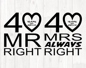 40th anniversary svg, 40th anniversary design, 40 years of be SVG,Silhouette Cut File Svg