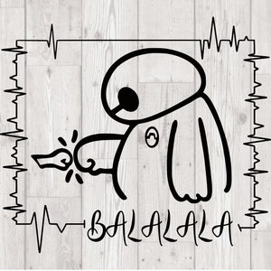 Balala svg, png, eps, jpg, Baymax SVG, Big Hero 6 Shirt, Cartoon Fist Bump svg, Baymax Balalala SVG