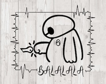 Balala svg, png, eps, jpg, Baymax SVG, Big Hero 6 Camisa, Cartoon Fist Bump svg, Baymax Balalala SVG