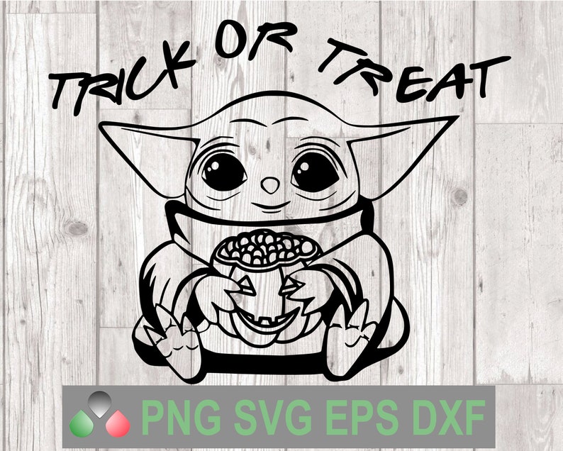 Download Baby yoda Trick or Treat SVGYoda svgyoda cute svgHalloween ...