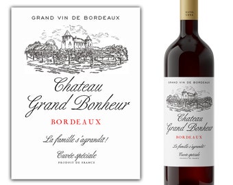 Annonce grossesse. Etiquette de vin grossesse. Annonce originale