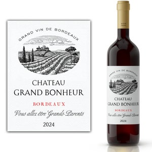 Annonce grand-parents.Annonce grossesse. Etiquette de vin grossesse. Annonce originale