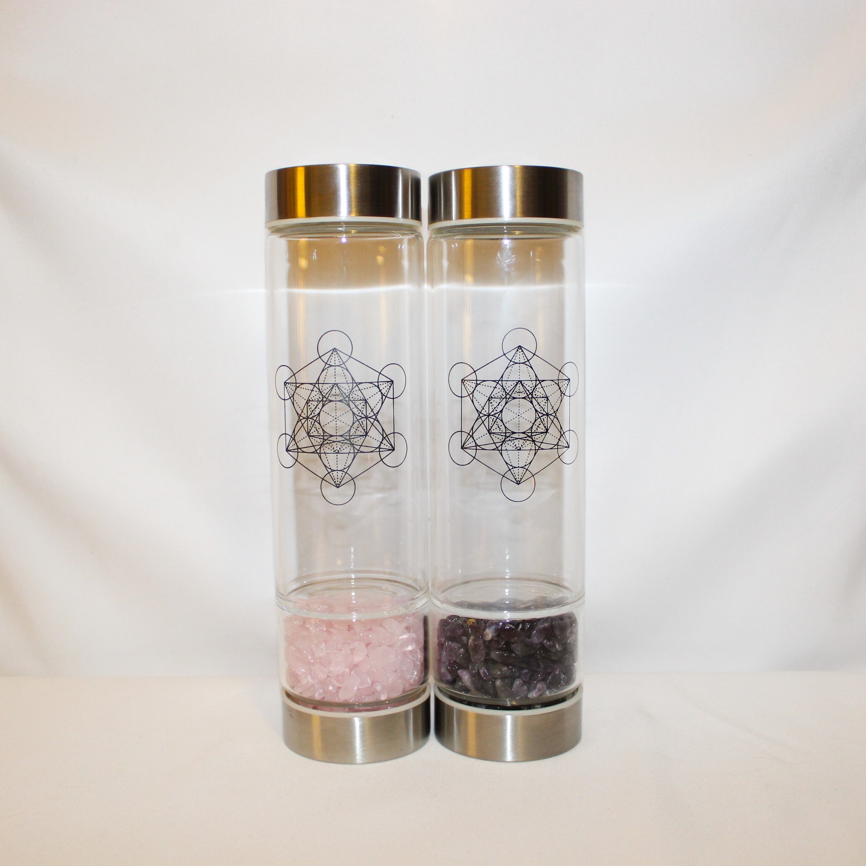 Tumbled Gemstone Infused Glass Water Bottles – Well Done Goods, by  Cyberoptix