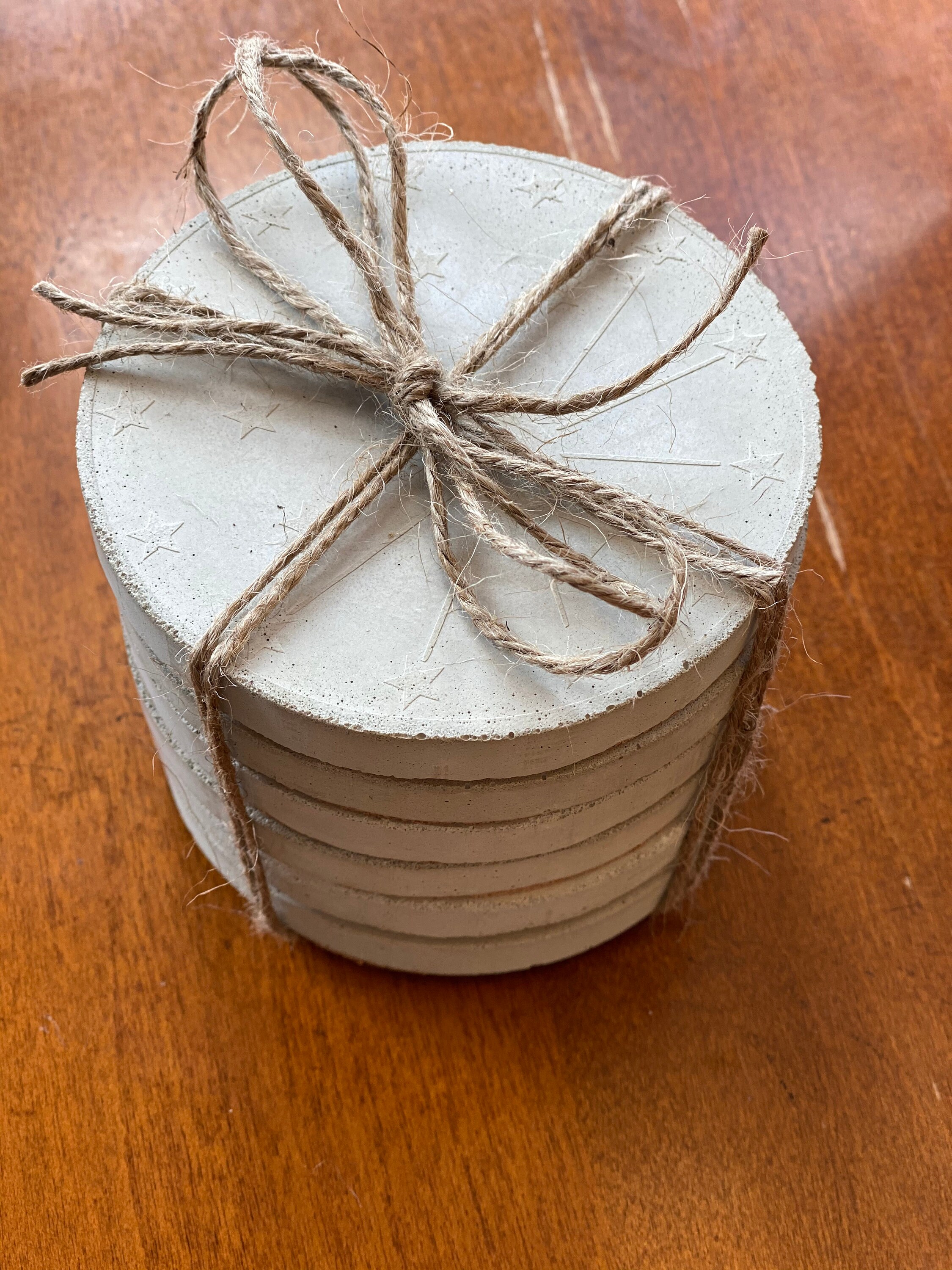 Set of 6 Personalized Concrete coasters Coasters Monogram | Etsy