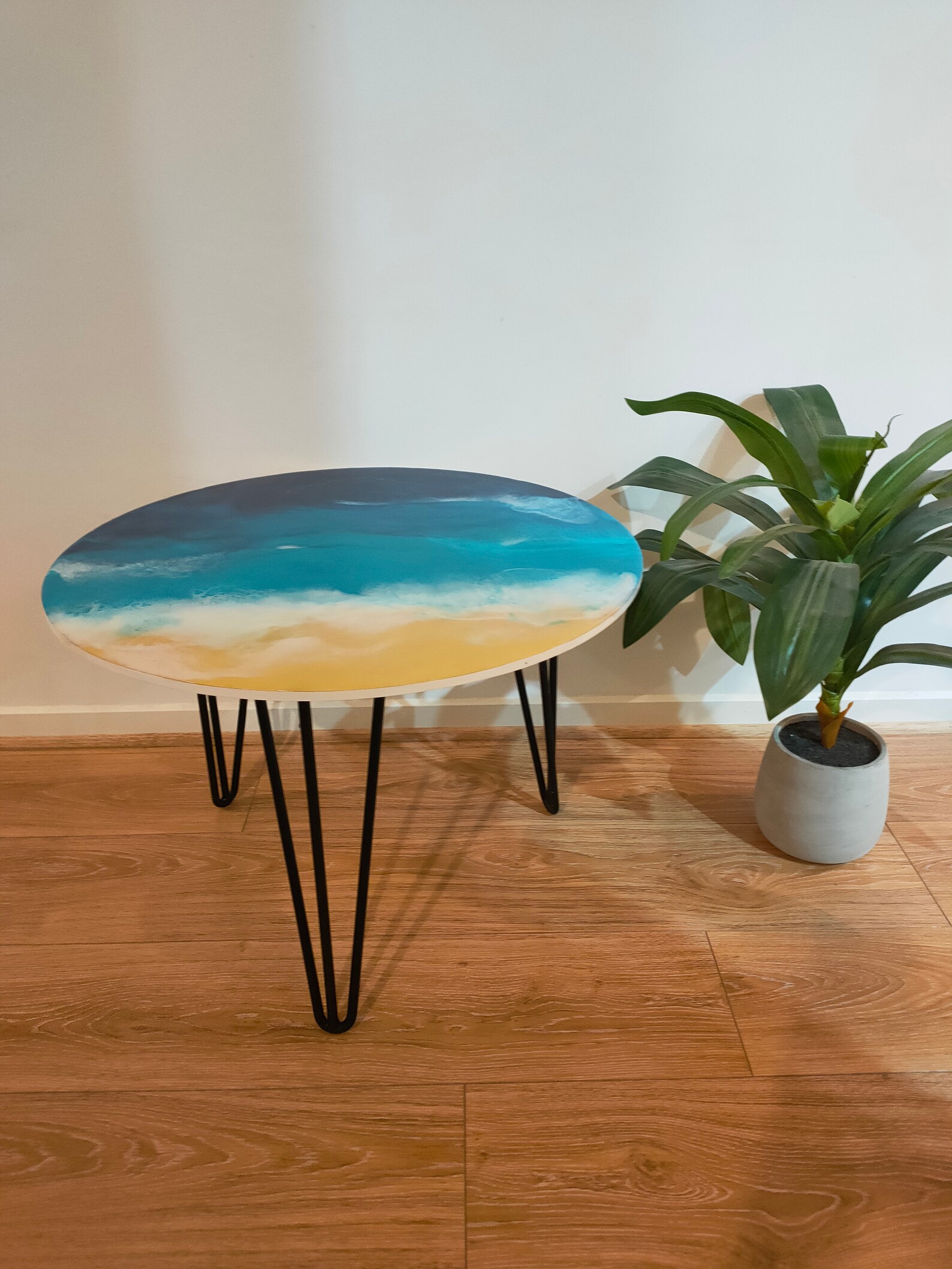 Unique Beach Art Theme Resin Side Table/Beach Home/Beach Etsy