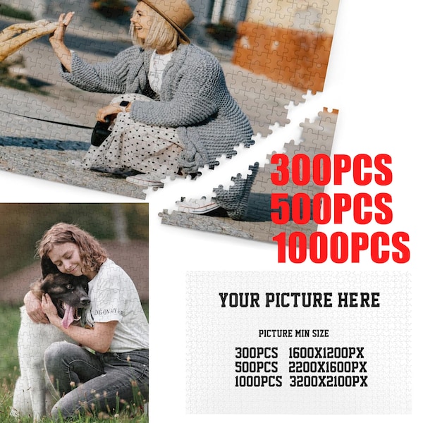 Personalised Jigsaw Puzzle 300 500 1000 Piece 75x50cm Custom Puzzle Photo Picture Birthday Pets Gift For Him Her