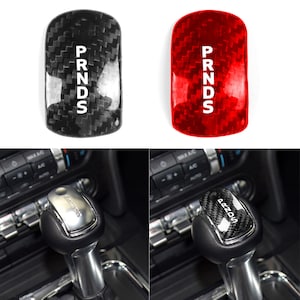 Garniture de couvercle de pommeau de levier de vitesse en Fiber de carbone véritable pour Ford Mustang 2014 2015 2016 2017 2018 cadeau décoration personnalisée