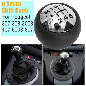 6 Speed Gear Shift Knob Manual Head Ball Level Fit For Peugeot 307 308 3008 407 5008 807