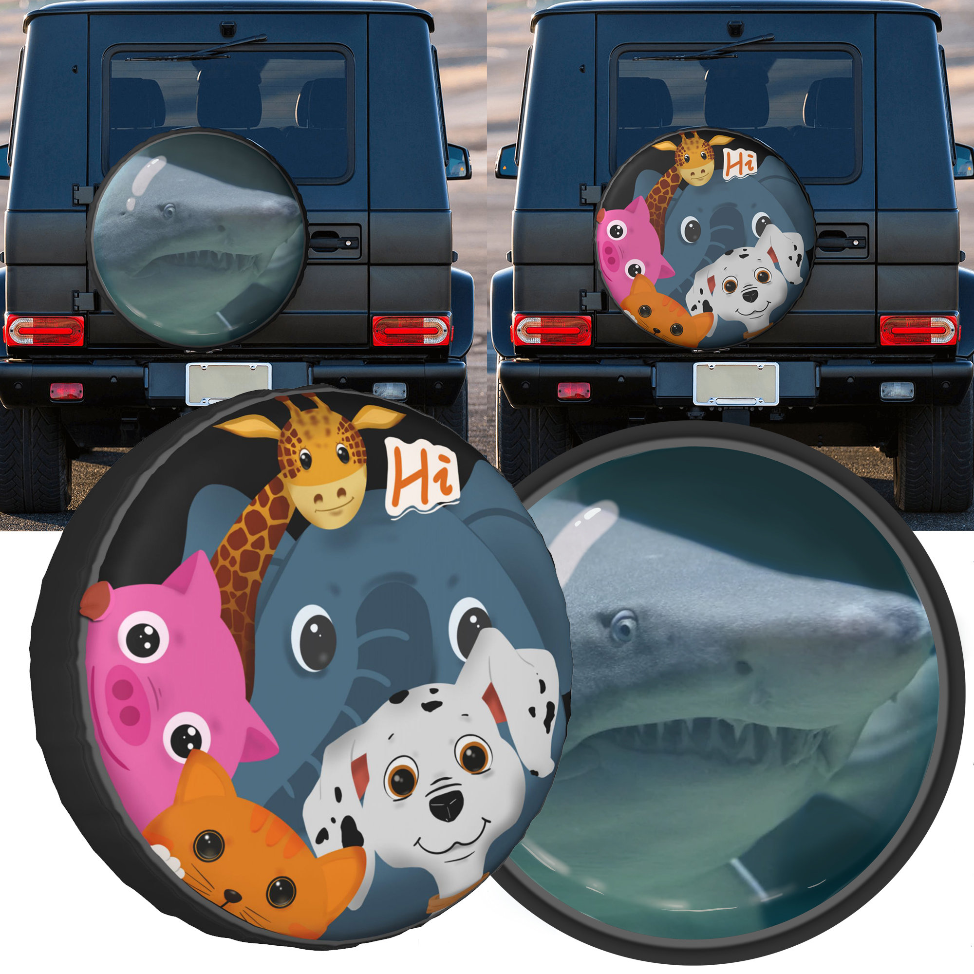 Cows Curiosity Tire Cover 14 inch Waterproof Dust-Proof Universal Spare Tire Wheel Cover Fit for Jeep RV SUV Camper Trailer Accessories - 3