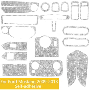 Car Diamond Decals for Ford Mustang 2009-2013 Rhinestone Stickers,Panel Scratach Protector Glitter Bling Car Accessories Women/Girls Gift