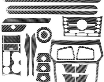 Real Carbon Fiber Material Dekor Trim Central Control Anti-Kratz-Aufkleber Tür Dekorativ für Ford Explorer 2016-2019