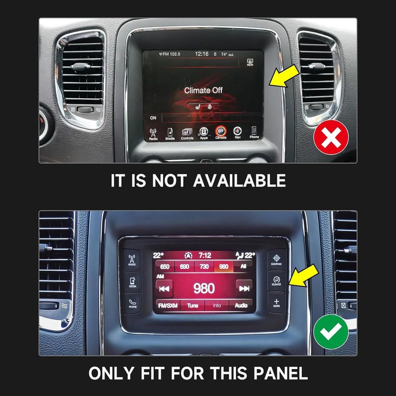 Set Center A/C Outlet Panel Decals for 2014 2015 2016 2017 Dodge