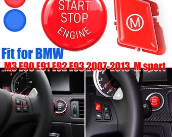 Für BMW M3 E90 E91 E92 E93 2007-2013 M Sport Taste Start Stop Motorschlüsselzierleiste Schützen ABS Abdeckung Rot Blau