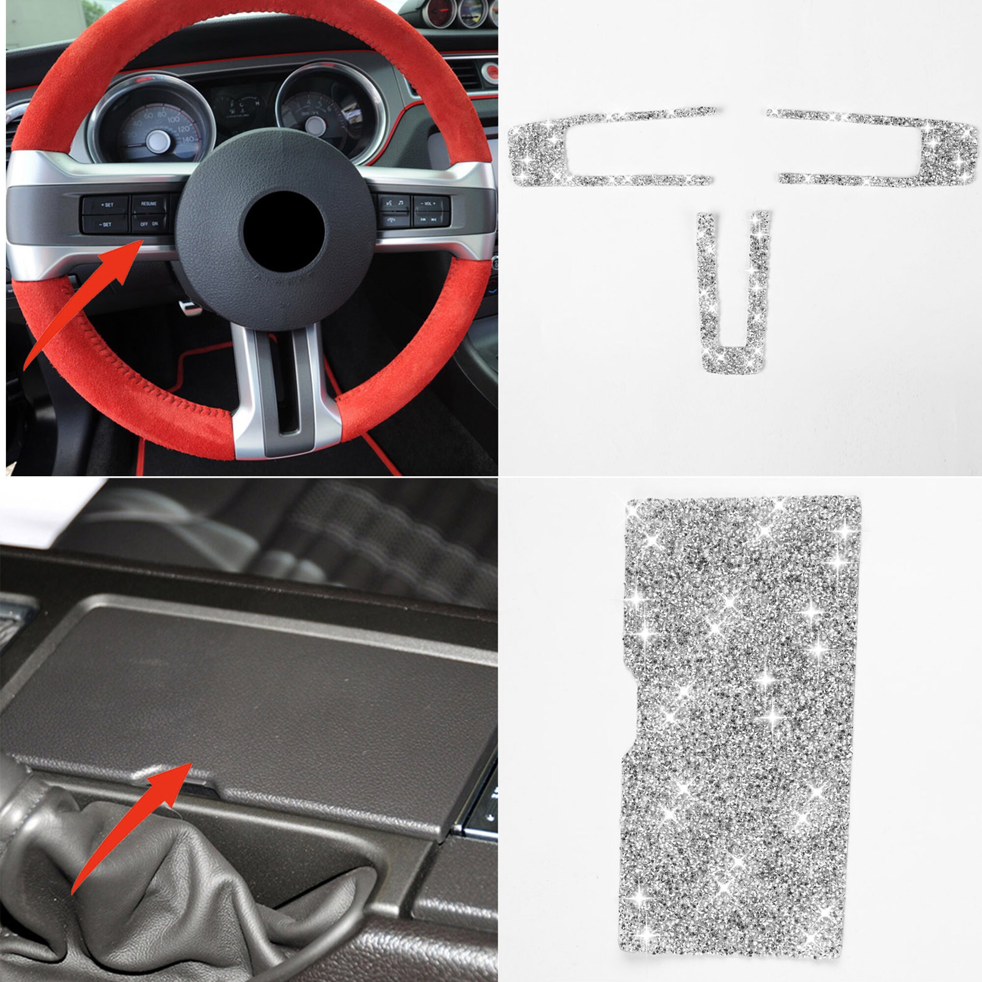 Car Diamond Decals for Ford Mustang 2009-2013 Rhinestone Stickers,panel ...