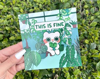 This is Fine Plants Art Print | Houseplants Botanical Art | Cute Plants Art Print | Kawaii Art Print