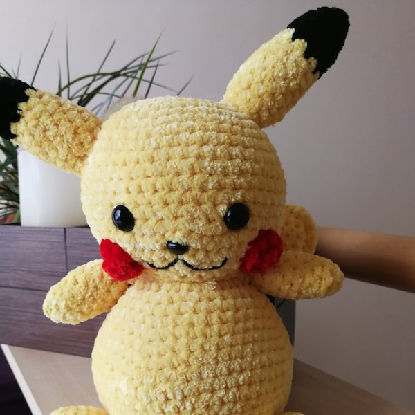 Pikachu, Pokemon, soft toy, crochet, handmade