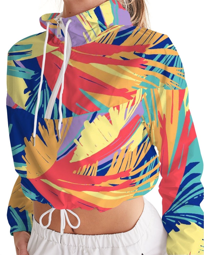 Women/'s Cropped Windbreaker Multicolor Yunga I