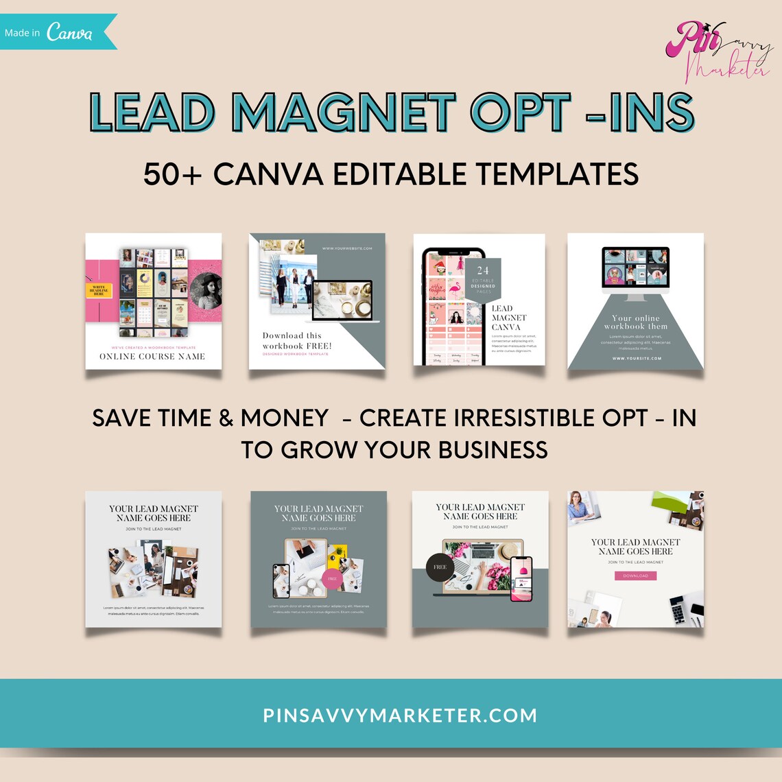 Download 50 Lead Magnet Kit Canva Template Opt-In Freebie Templates ...