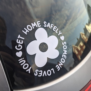 Drive Safely, Car Vinyl Decal, , Positive Mental Health Quote Motivation Car Sticker or Mirror Sticker, Waterproof Window Vinyl
