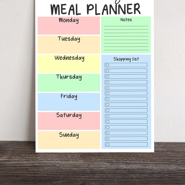 Dry Wipe White Board, Weekly Family Meal Planner, Menu, Food Organisation, To Do List, Mum Calender A4 A5 Phoebes Vinyl Designs