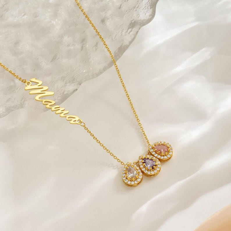Family Birthstone Necklace, Personalized Birthstone Necklaces, Birthstone Jewelry, Gift For Mom, Birthday Gift, Christmas Gift, Gift for Her image 6
