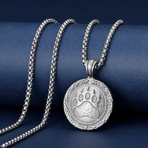 Viking Berserker Björn Panthalsband, Djurnordiskt Smyckeshalsband, Skandinavisk Björntass Dubbelsidig Tasliman Amulett, Smycken För Män