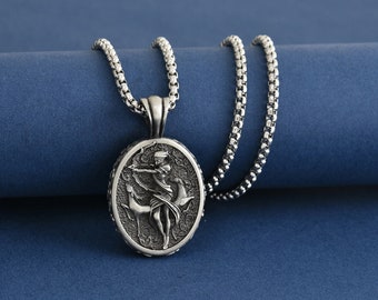 Greek Goddess Artemis Charm Necklace, Greek Mythology Necklace, Roman Goddess of the Hunt Diana Locket, Handmade Special Gift for Her
