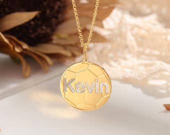 Soccer Ball Pendant, Sport Necklace, Custom Soccer Name Necklace, Personalized Soccer Team Gifts for Boys and Girls, Sport Jewelry
