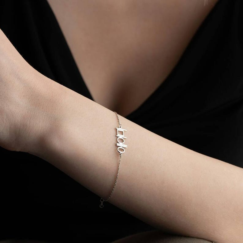 Pulsera coreana personalizada, pulsera con nombre Hangul, delicada pulsera coreana, joyería coreana personalizada, regalo para estudiantes de coreano imagen 4