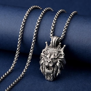 Angry Lion King Necklace, Handmade Lion Pendant, Leo Birthday Gift, African Lion Charm, BestFriend Gift Necklace, Animal Necklace, Lion Gift