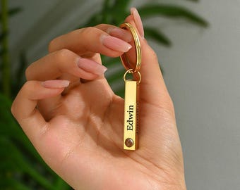 Vertical 3d Bar Photo Projection Keychain, Personalized Photo Keychain, Memorial Photo Keychain, Gift for Her, Custom Christmas Gifts