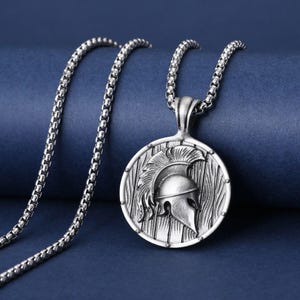 Spartan Helmet Pendant, Handmade Sparta Necklace, Men Helmet Necklace, Warrior Helmet Necklace, Spartan Warrior Pendant, Ancient Greece Gift