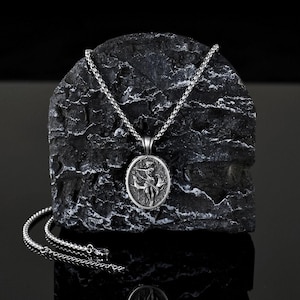 Greek Goddess Artemis Charm Necklace, Handmade Greek Mythology Necklace, Roman Goddess of the Hunt Diana Locket, Special Gift for Her image 3
