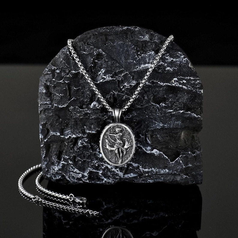 Greek Goddess Artemis Charm Necklace, Handmade Greek Mythology Necklace, Roman Goddess of the Hunt Diana Locket, Special Gift for Her image 3
