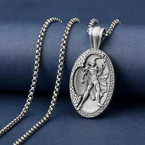Greek Spartan Necklace, Men&#39;s Warrior Pendant, Handmade Gladiator Pendant, Husband Gift Neckalce, Ancient Greece Men Gift