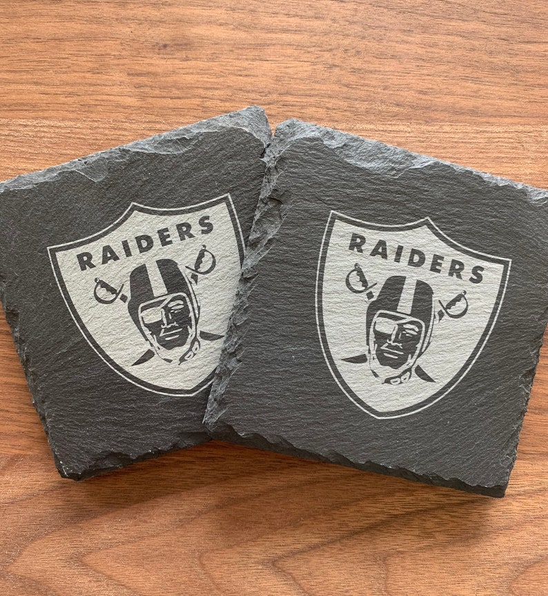 Las Vegas Raiders Coaster Laser Engraved Football Team Logo Etsy