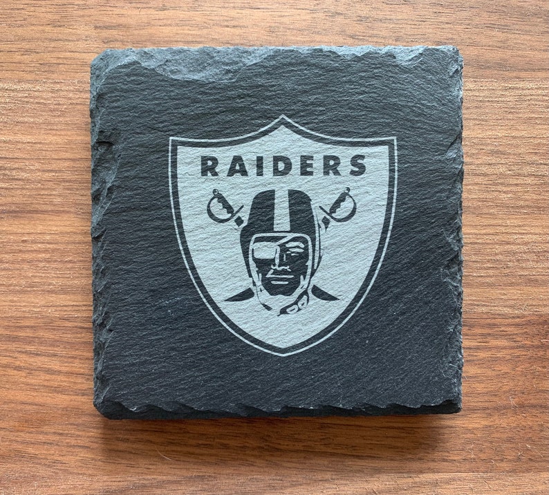 Las Vegas Raiders Coaster Laser Engraved Football Team Logo Etsy