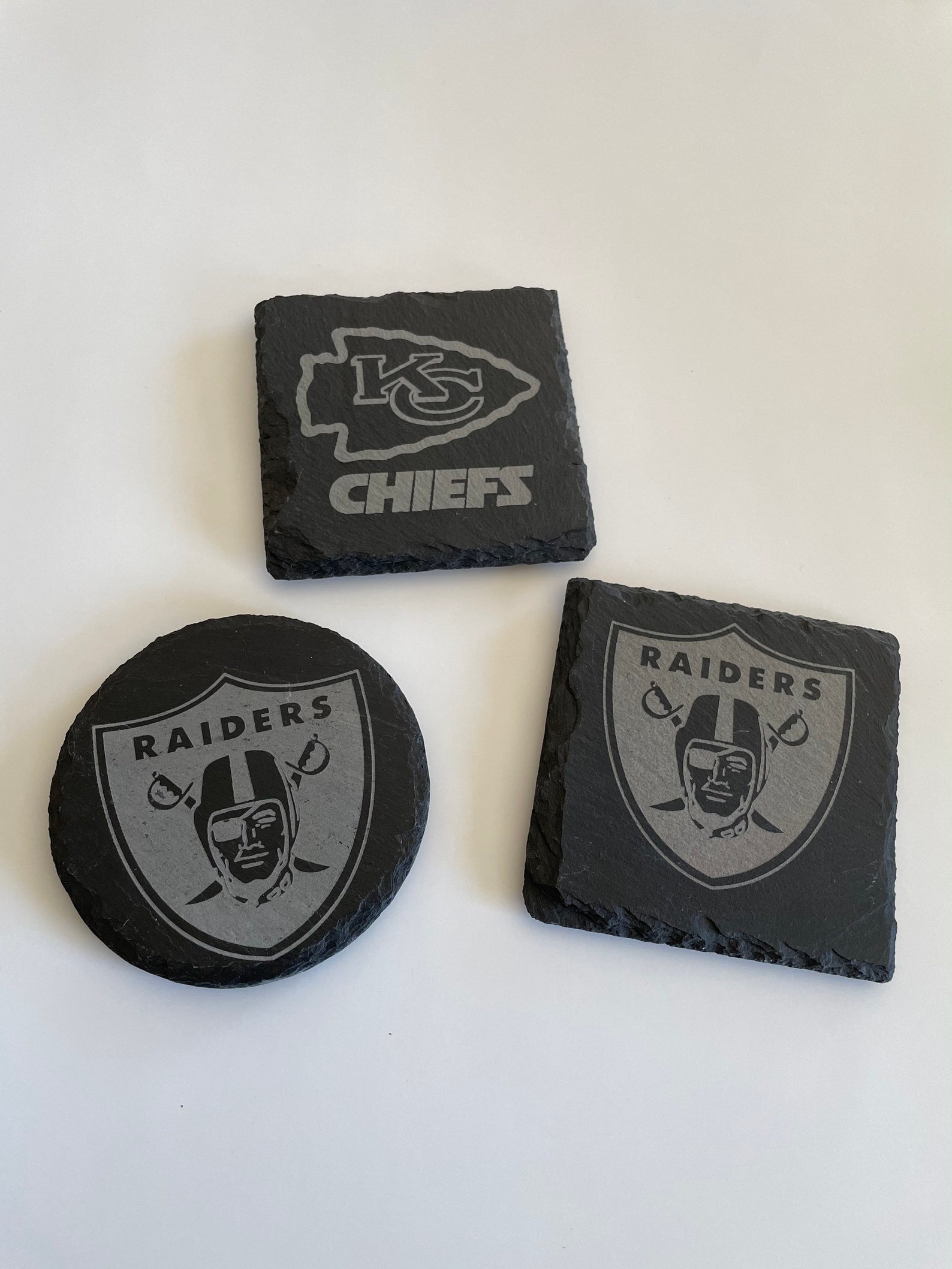 Kansas City Chiefs Coaster Laser Engraved Football Team Logo Etsy