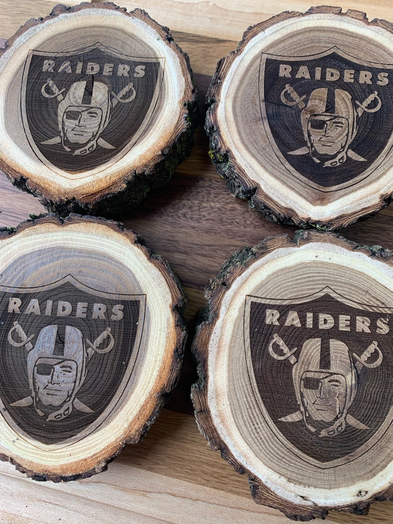 Las Vegas Raiders Coaster Laser Engraved Football Team Logo Etsy