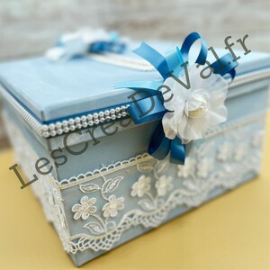 Urna de boda/bautizo azul "LÉONIE"