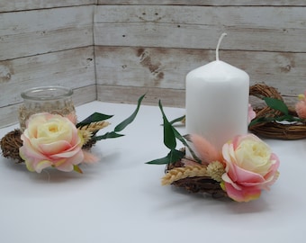 Lot de 3 Minis couronnes florales  pour mariage champêtre/bohème