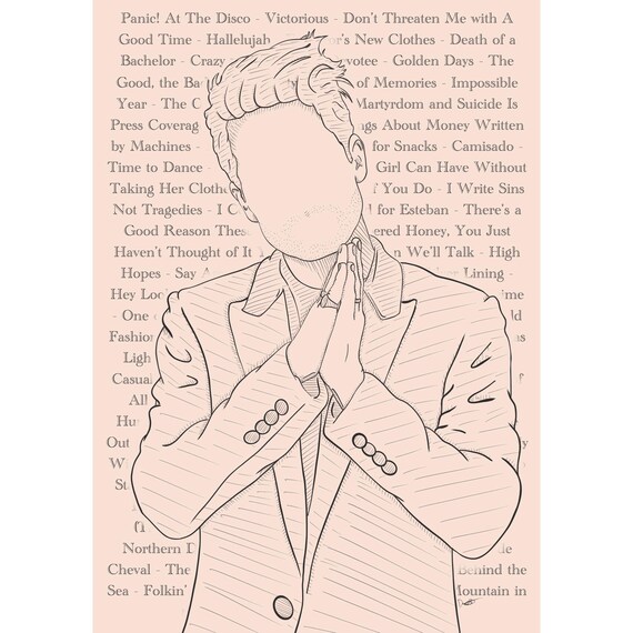 Dcb Illustration Brendon Urie Panik In Der Disco Linie Kunst Etsy