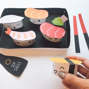 Sushi Abendessen Papercraft - Kostenlose Ausmalseite