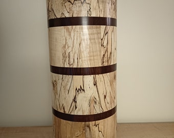 Spalted Maple/Roast Curly Maple Umbrella Holder or Large Vase