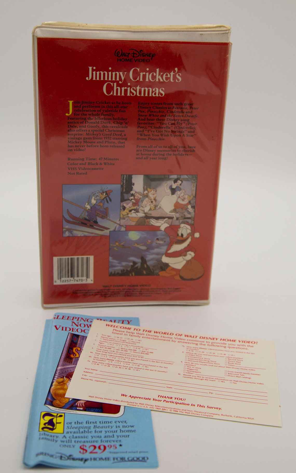 Jiminy Cricket's Christmas Disney VHS Tape Rare Etsy