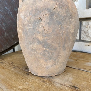 Antique Vessel Primitive Clay Pot Wabi-Sabi Décor Rustic Mediterranean Amphora Vintage Earthenware Vase Old Jug image 3