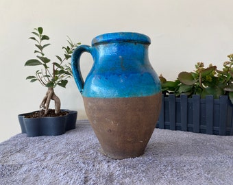 Antique Vessel - Primitive Clay Pot - Wabi-Sabi Décor - Rustic Mediterranean Amphora - Vintage Earthenware Vase - Old Jug