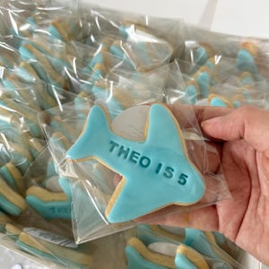 Personalised Aeroplane biscuits , Birthday biscuits , baby shower,
