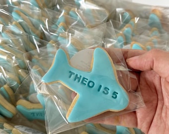 Personalised Aeroplane biscuits , Birthday biscuits , baby shower,