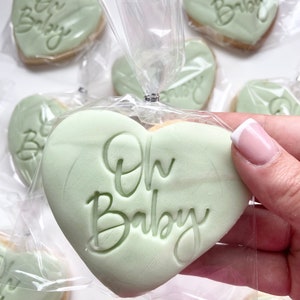 baby shower biscuits , Oh baby cookies , party favours